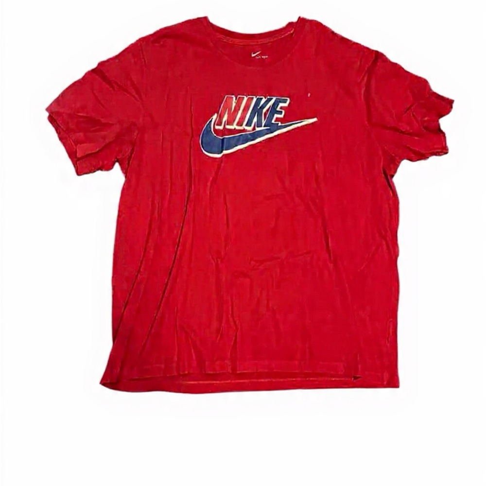 Nike Red T-Shirt with Blue Logo